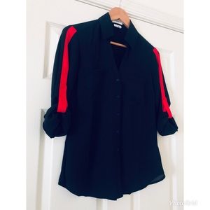 Express sheer Portofino black button up